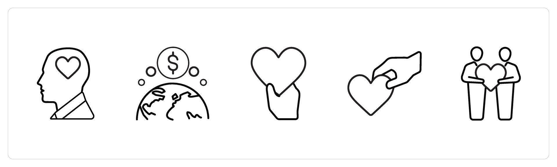 kind, global funding in black line color vector