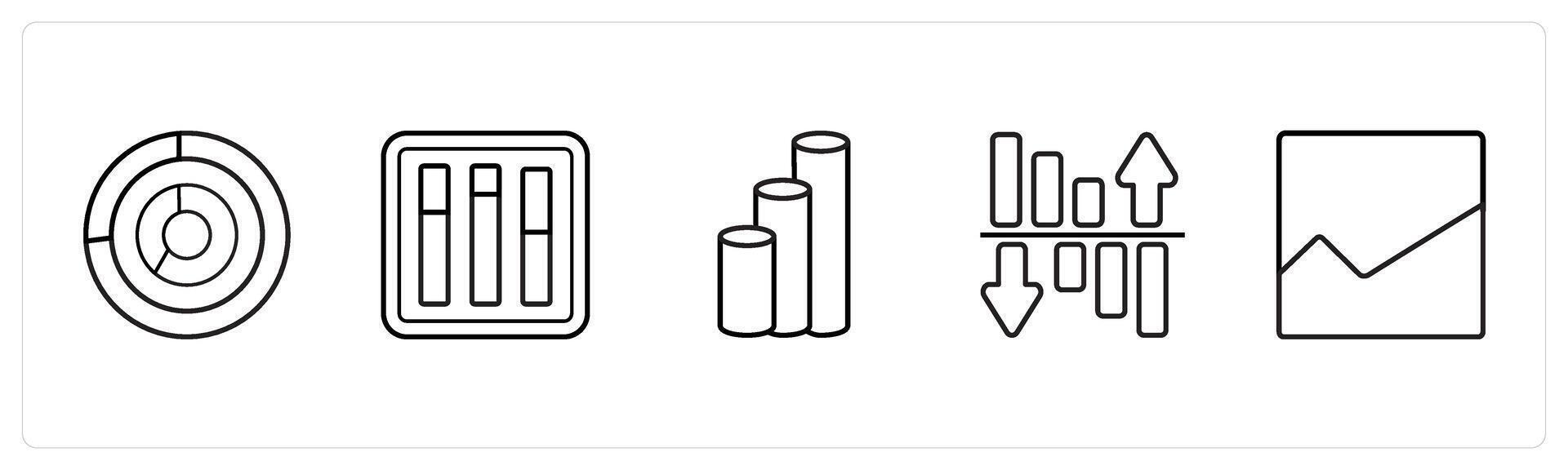 pie chart, statistics, growth in black line color vector