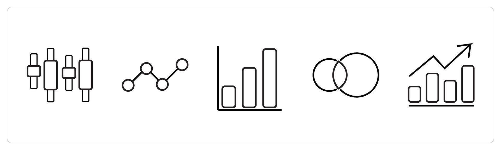 intervals, statistics, bars in black line color vector