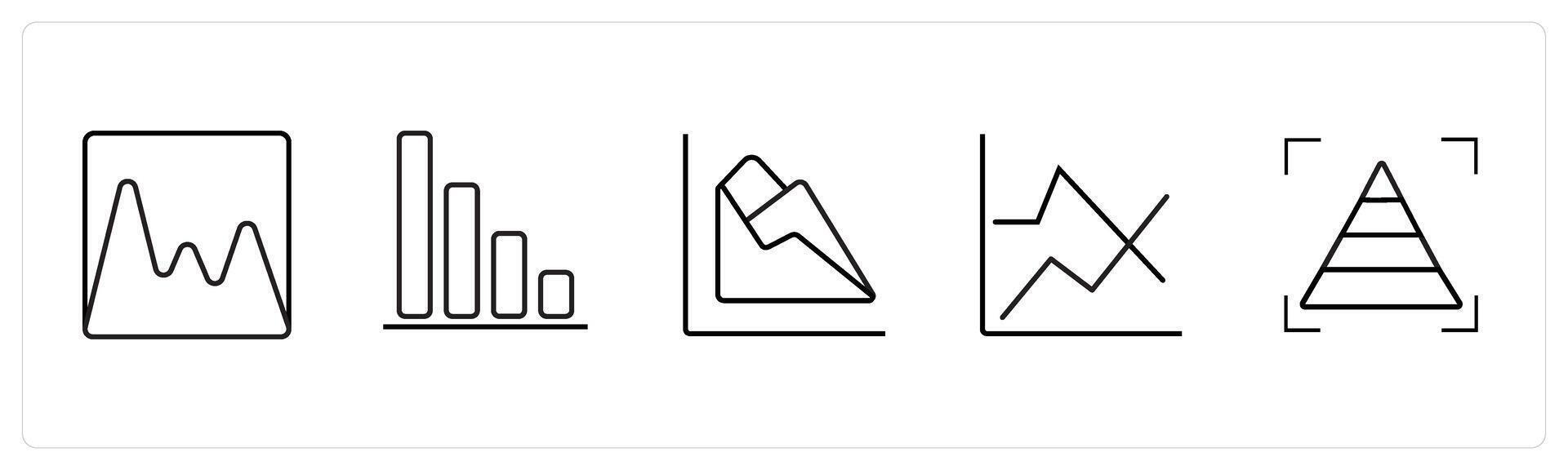 financial diagram, revenue loss in black line color vector