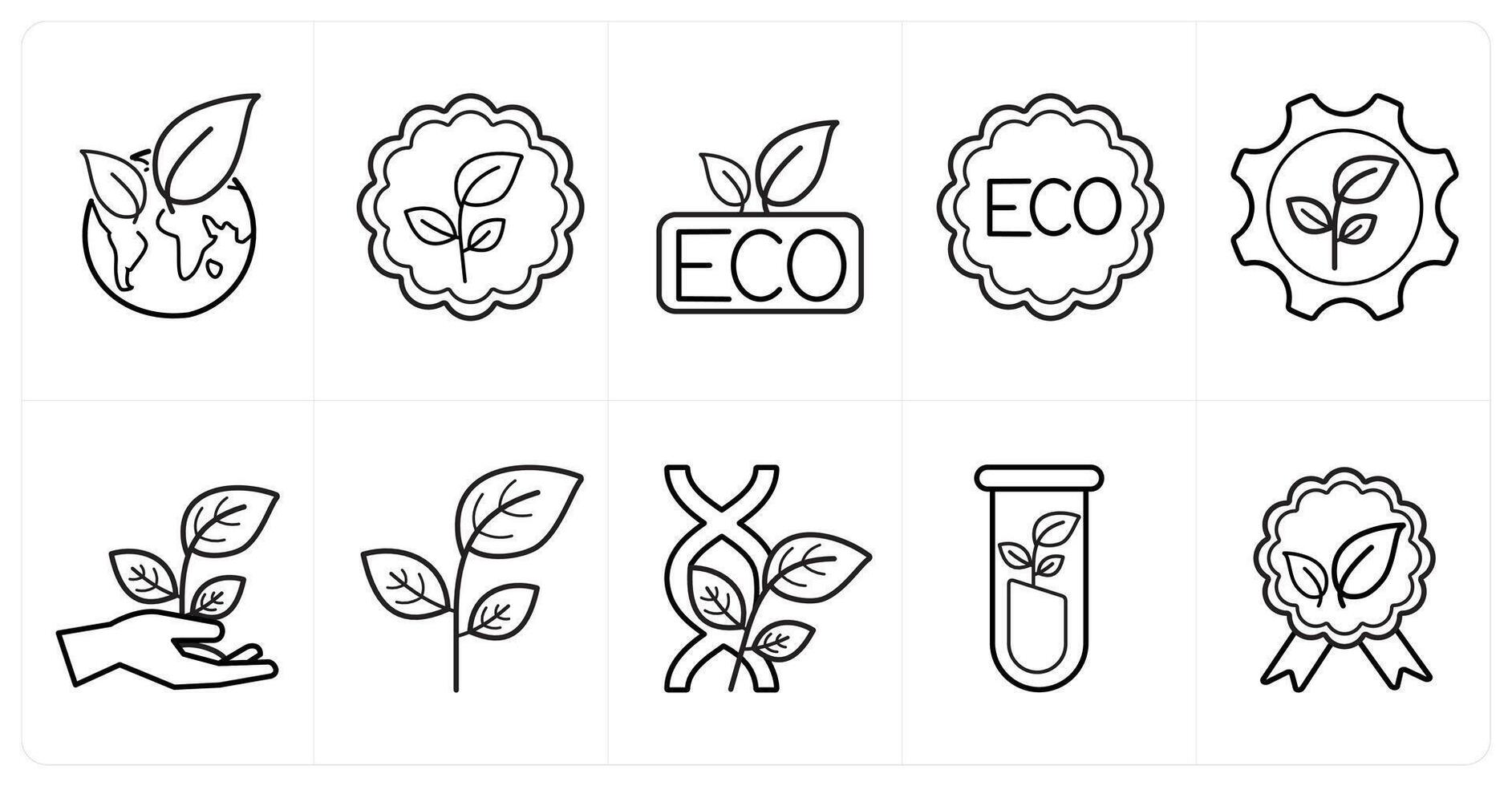 A set of 10 Ecology icons as ecology, environment, eco in black line color vector