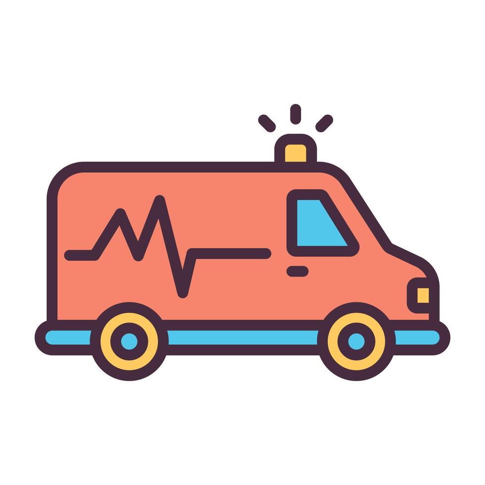 Ambulance emergency vehicle icon. vector