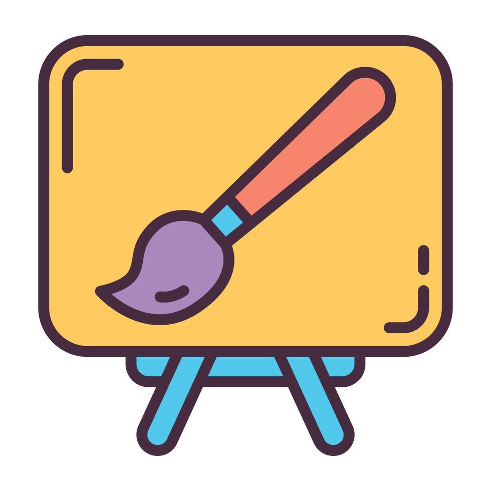 Art board with paintbrush icon. vector