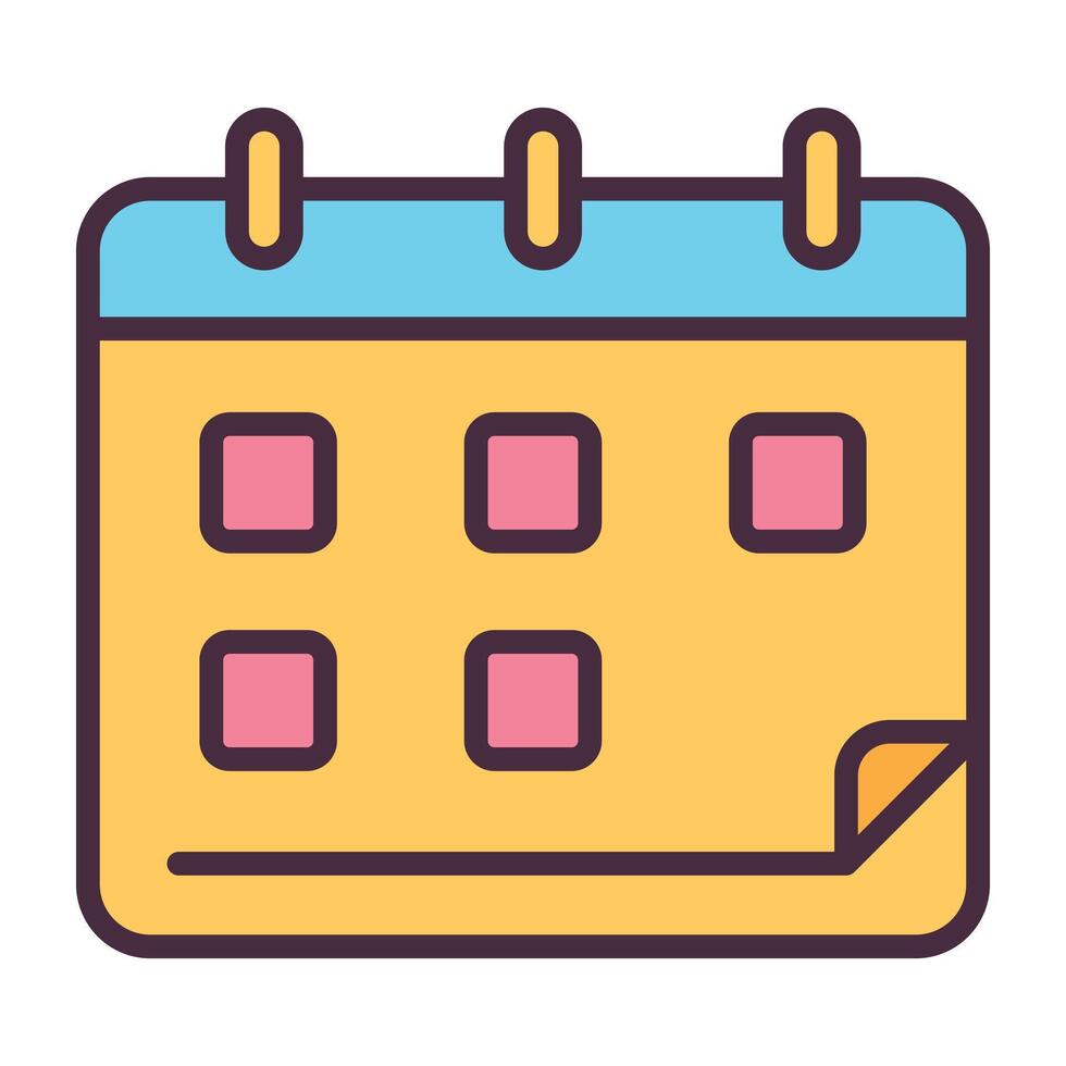 Calendar icon for schedule and planning. vector