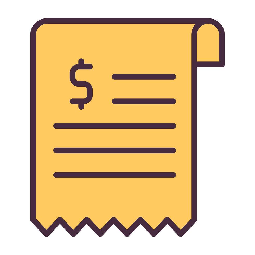 Receipt icon for payment and financial transaction concepts. vector