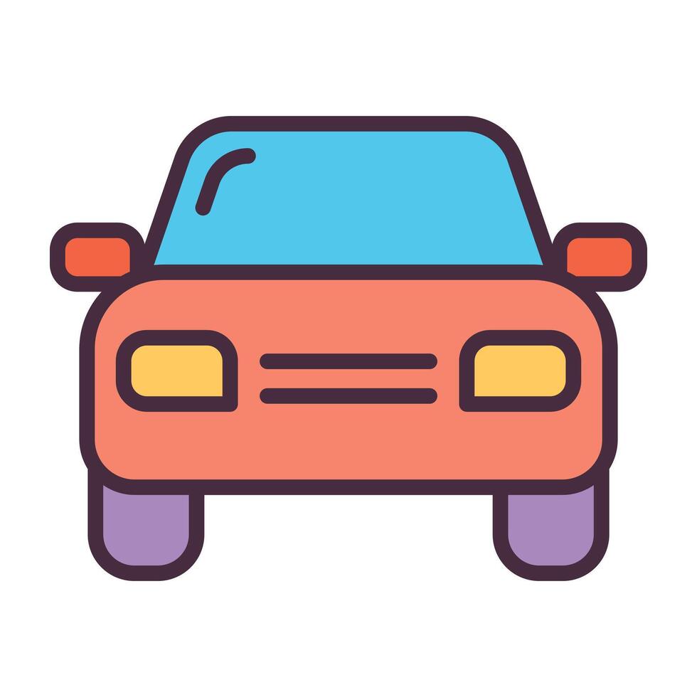 Car front view icon for transport and automotive concepts. vector