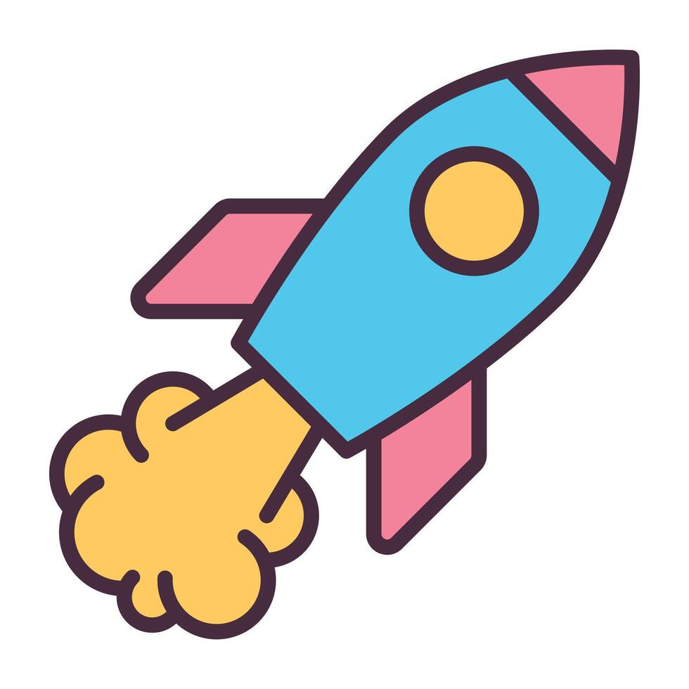 Rocket launch icon vector