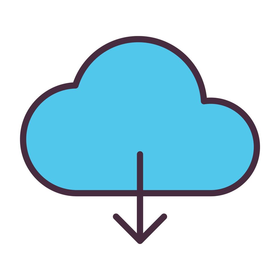 Cloud download icon. vector