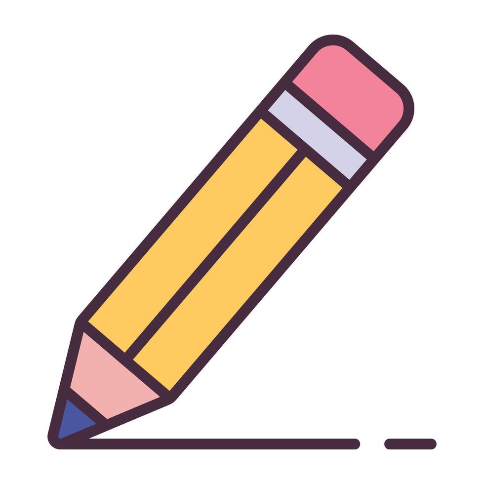 Pencil drawing a line icon. vector