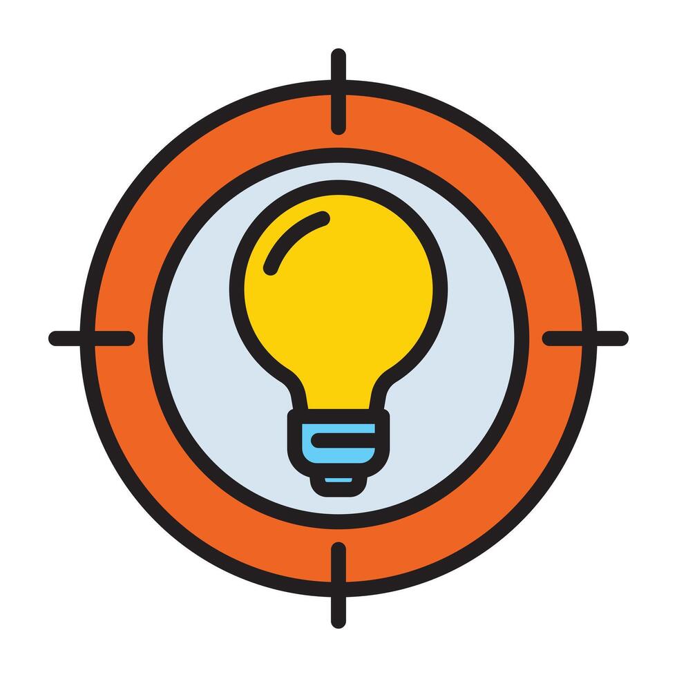 Targeted creative idea icon. vector