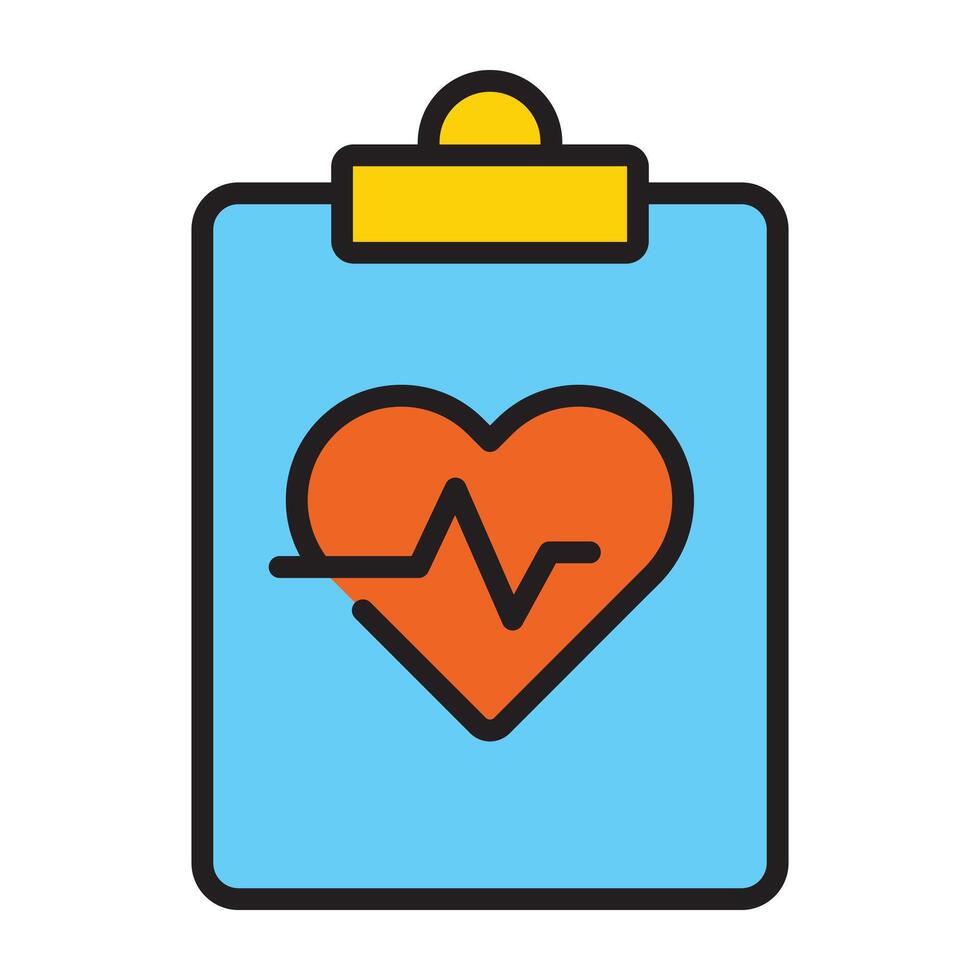 Heart health report and medical checkup icon. vector
