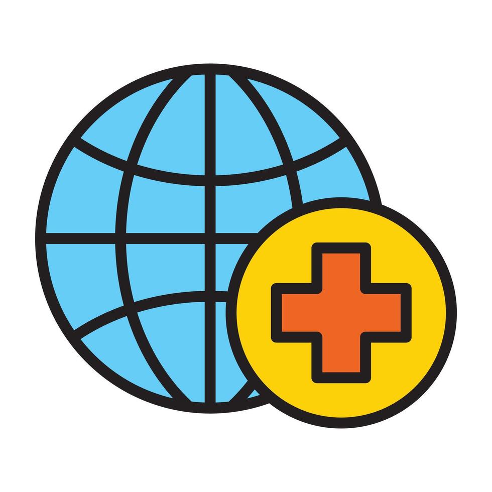 Global health service icon. vector