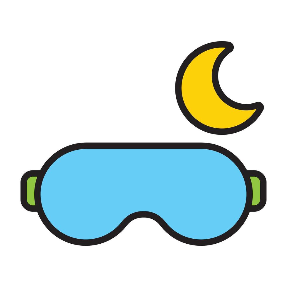 Sleep mask and night rest icon. vector