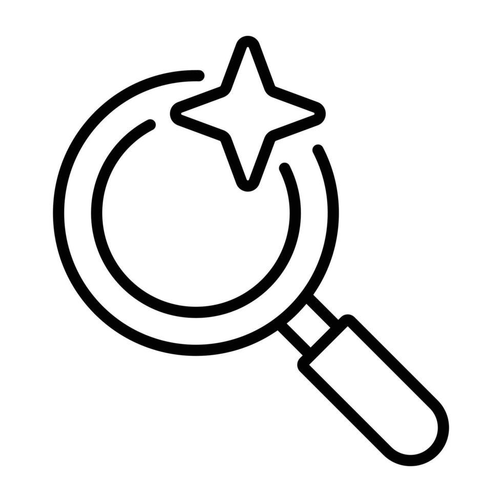 Magnifying glass icon for search and discovery concepts vector