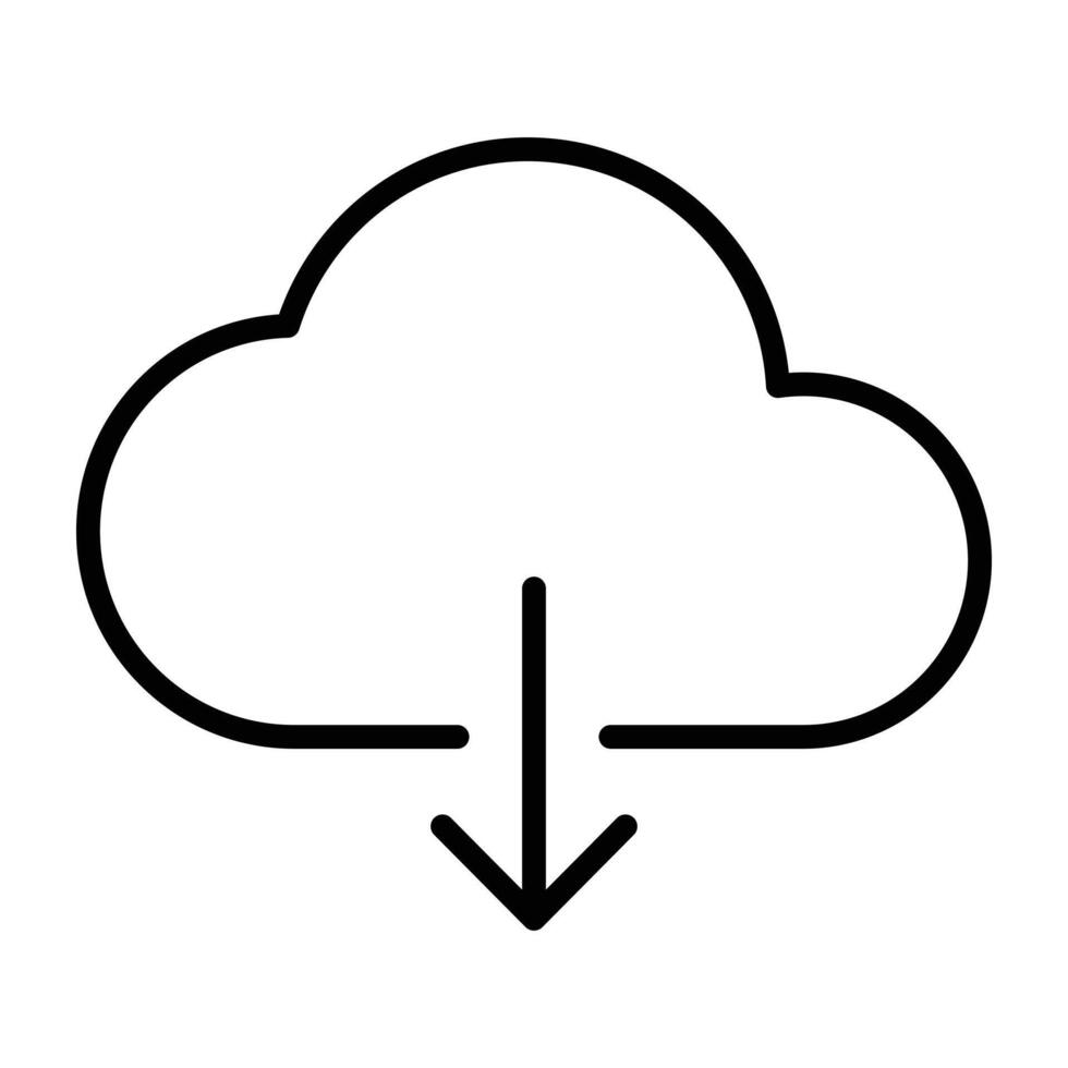 Cloud download icon vector