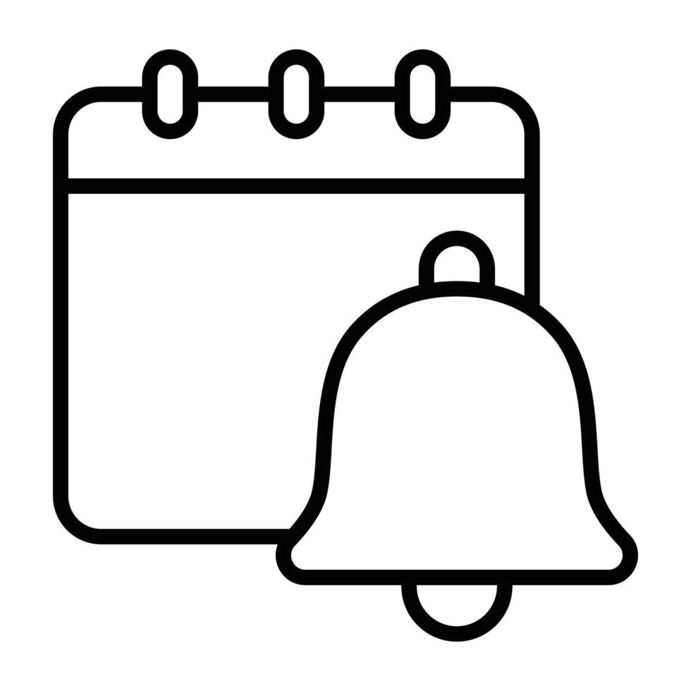 Calendar with notification bell icon vector