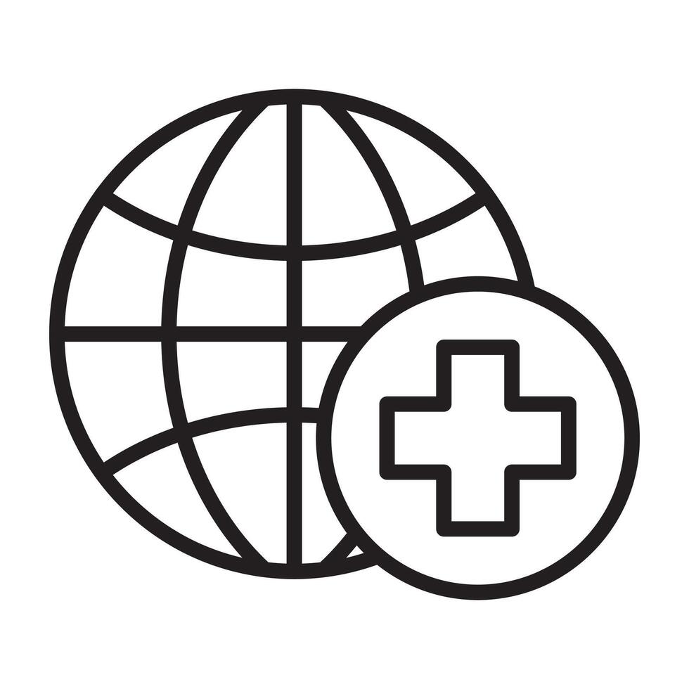 Global health service icon vector