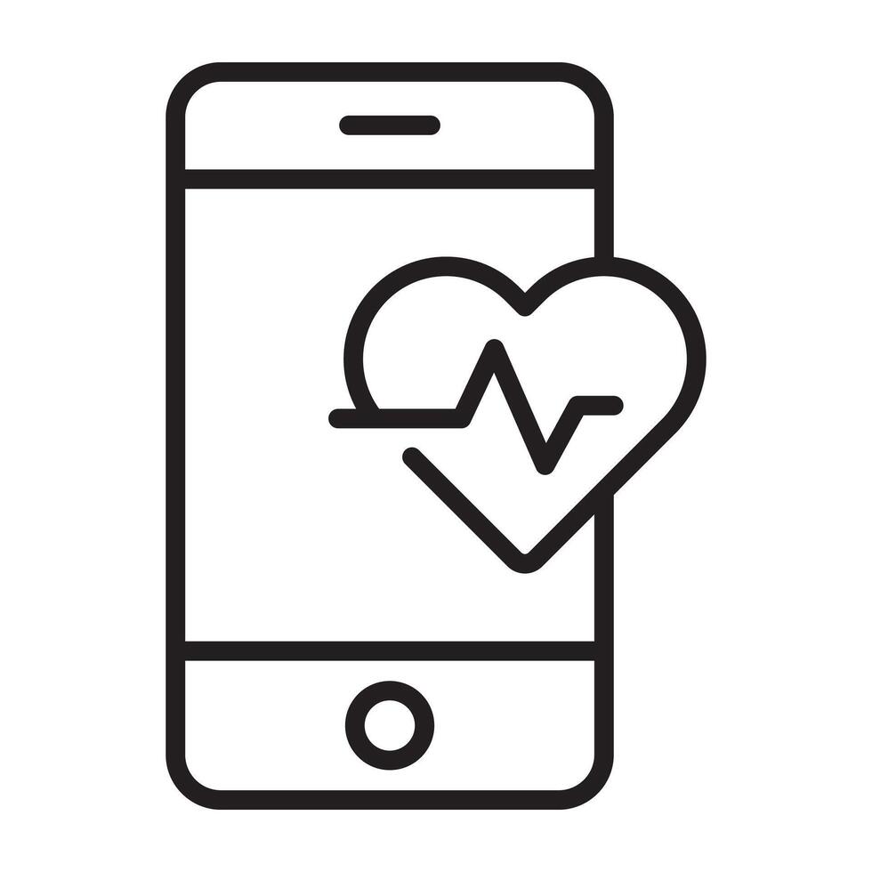 Mobile health monitoring app icon vector