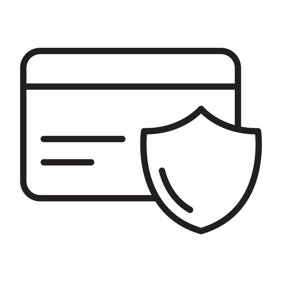 Credit card with security shield icon vector