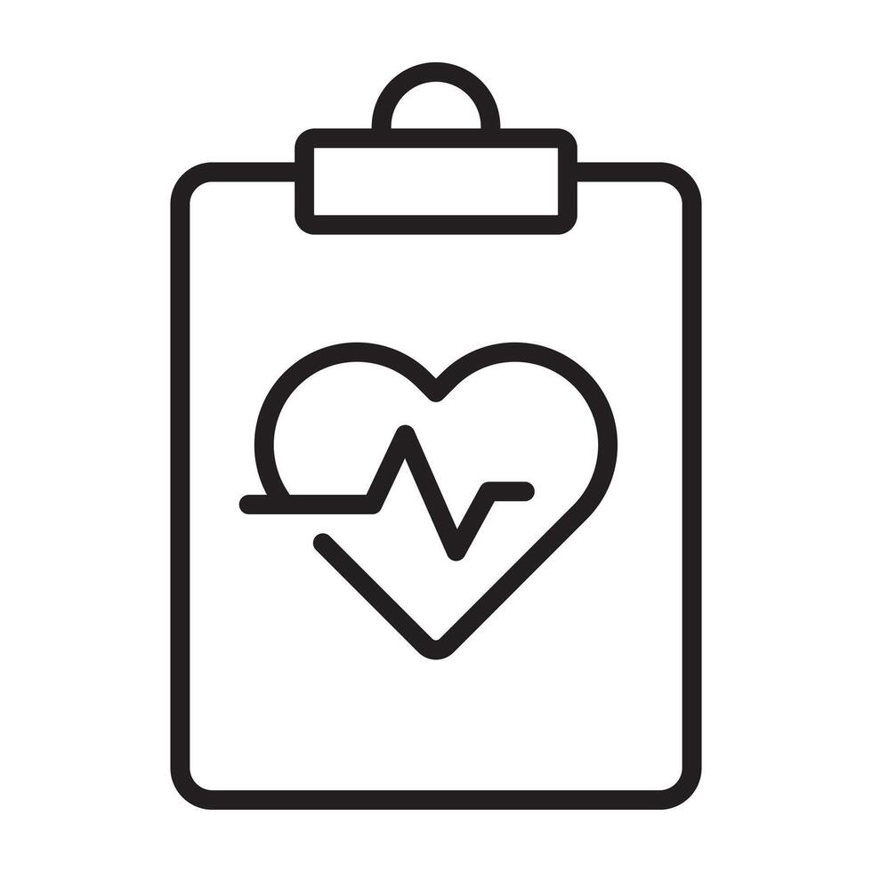 Heart health report and medical checkup icon vector