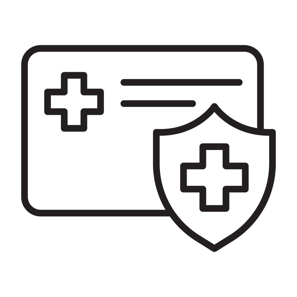 Health insurance ID card icon vector