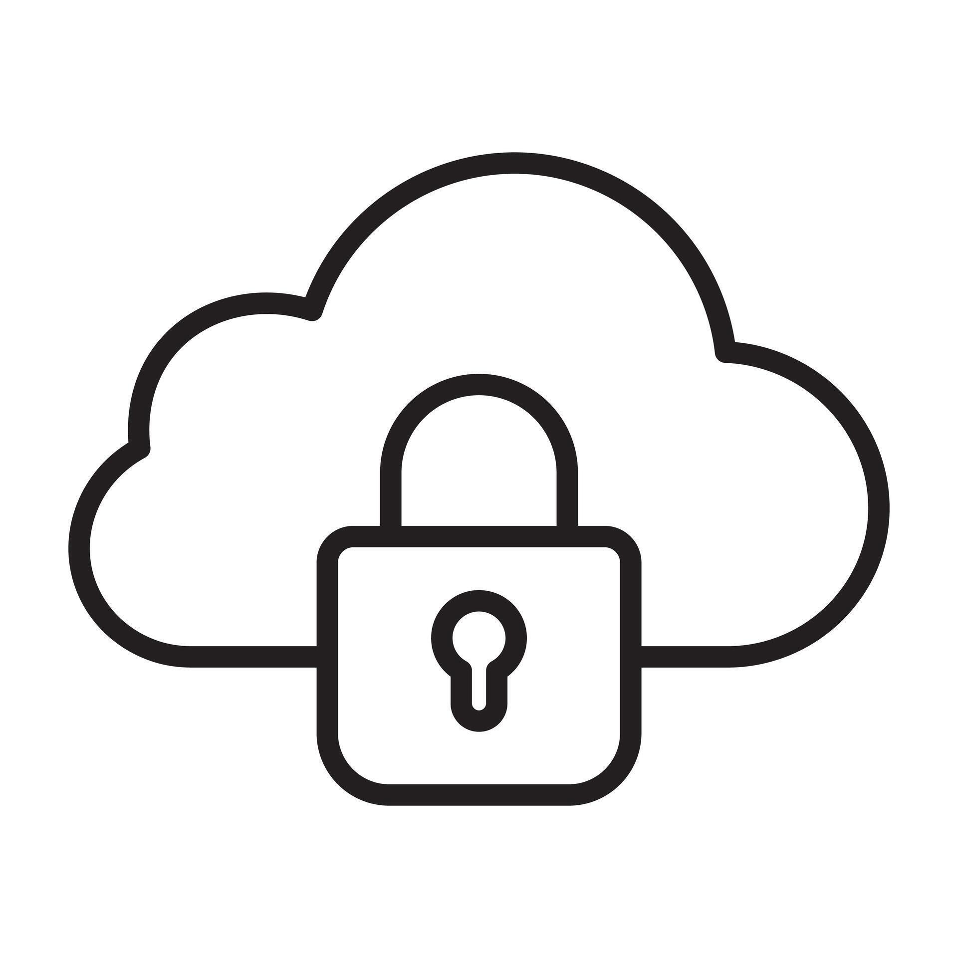 Cloud data security lock icon 65404271 Vector Art at Vecteezy