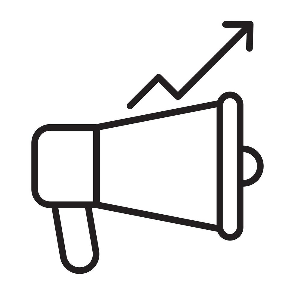 Megaphone icon with upward trend vector