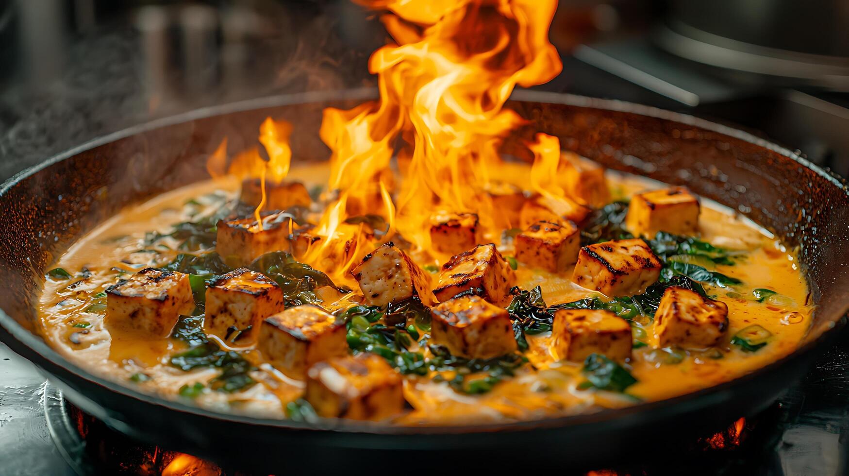 A pan with food on it photo