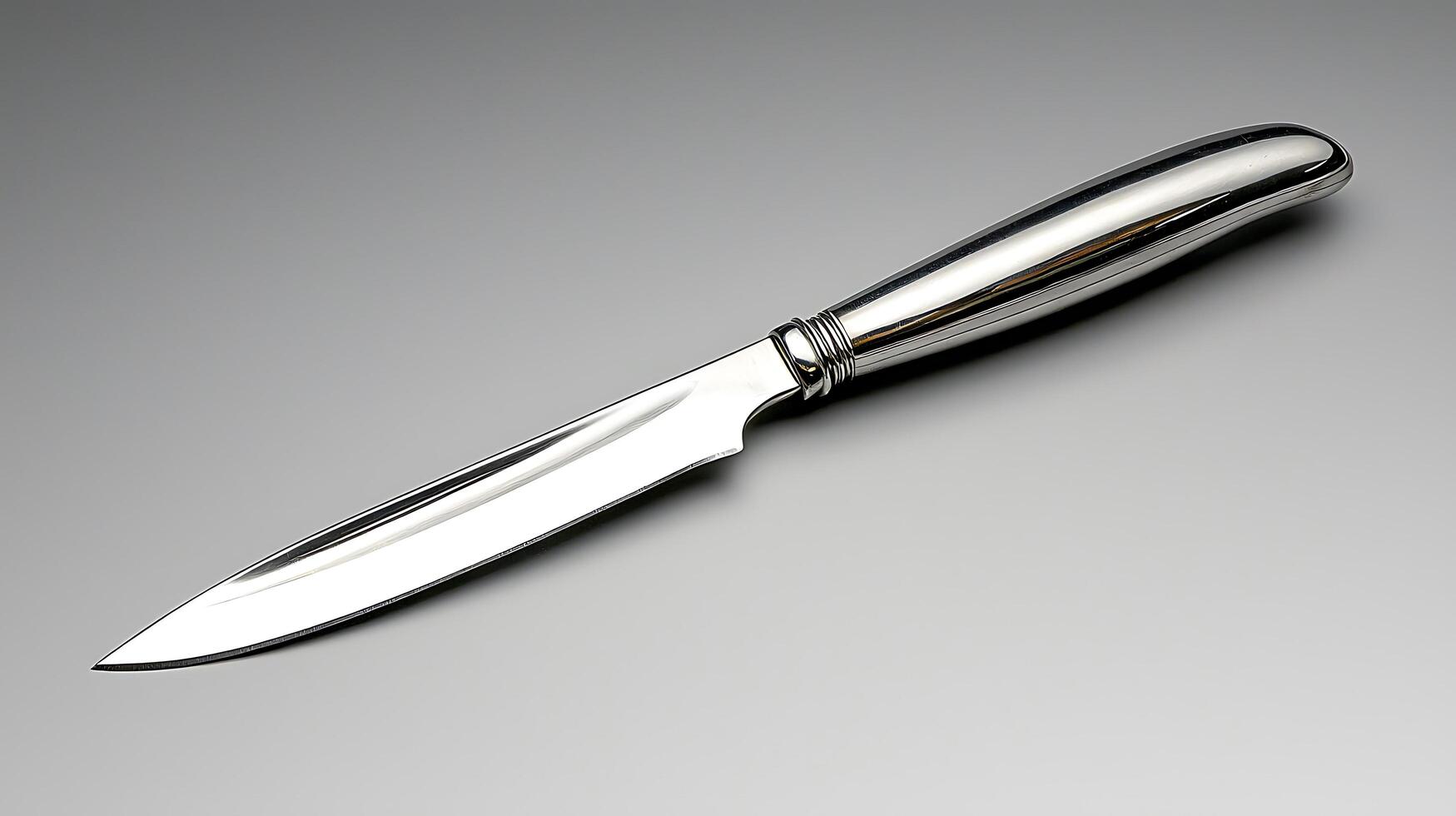Sleek Silver Knife A Close Up of Elegant Cutlery. photo
