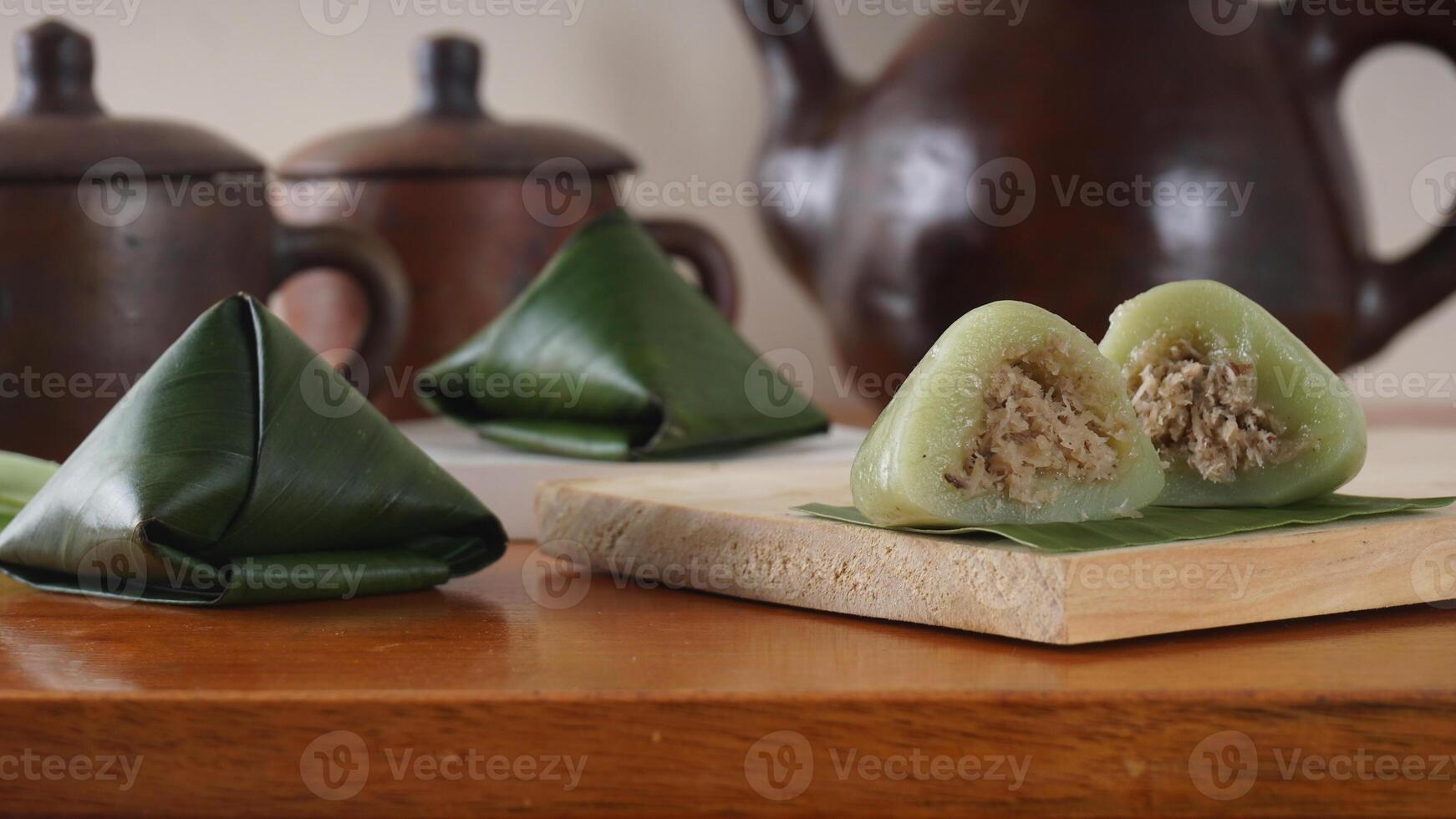 Kue Bugis, traditional Indonesian snack dessert made from glutinous rice flour photo