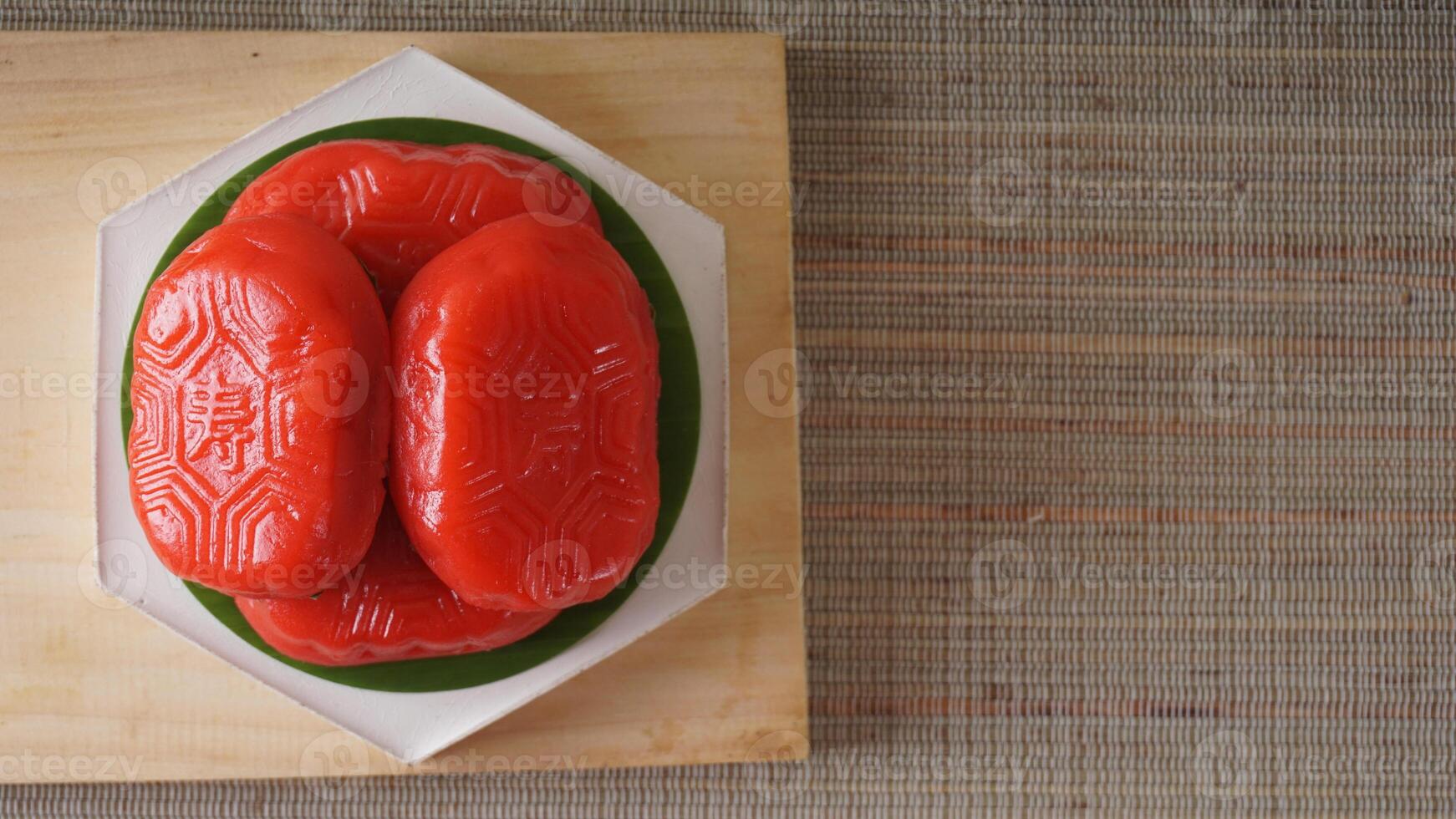 Top view of a plate of Kue Mata Kebo, traditional Indonesian snack which means buffalo eye cake photo