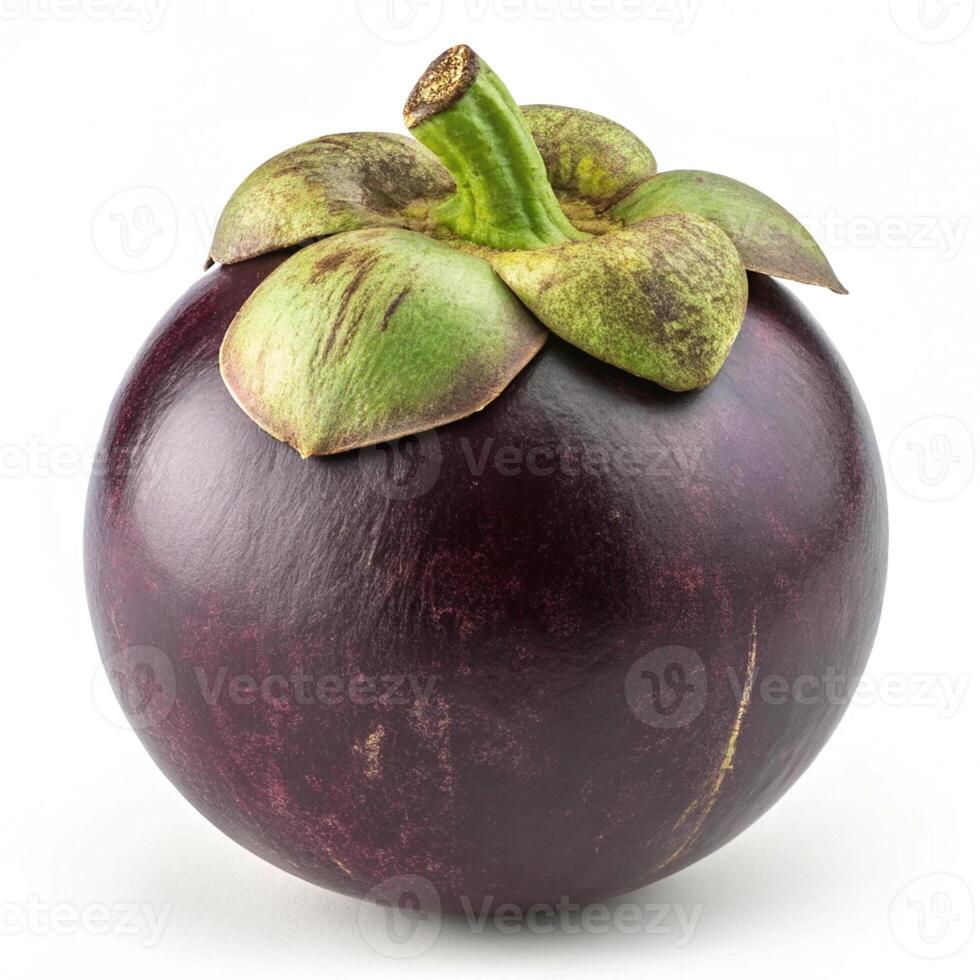 fresh mangosteen isolated on white background photo