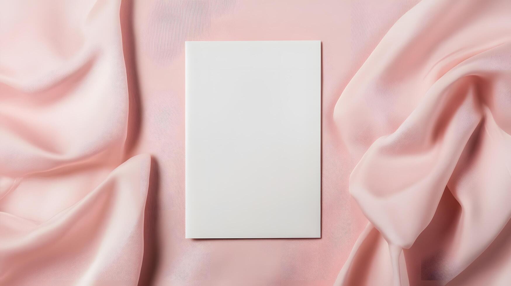 Elegant fabric greeting card mockup with minimalist composition photo