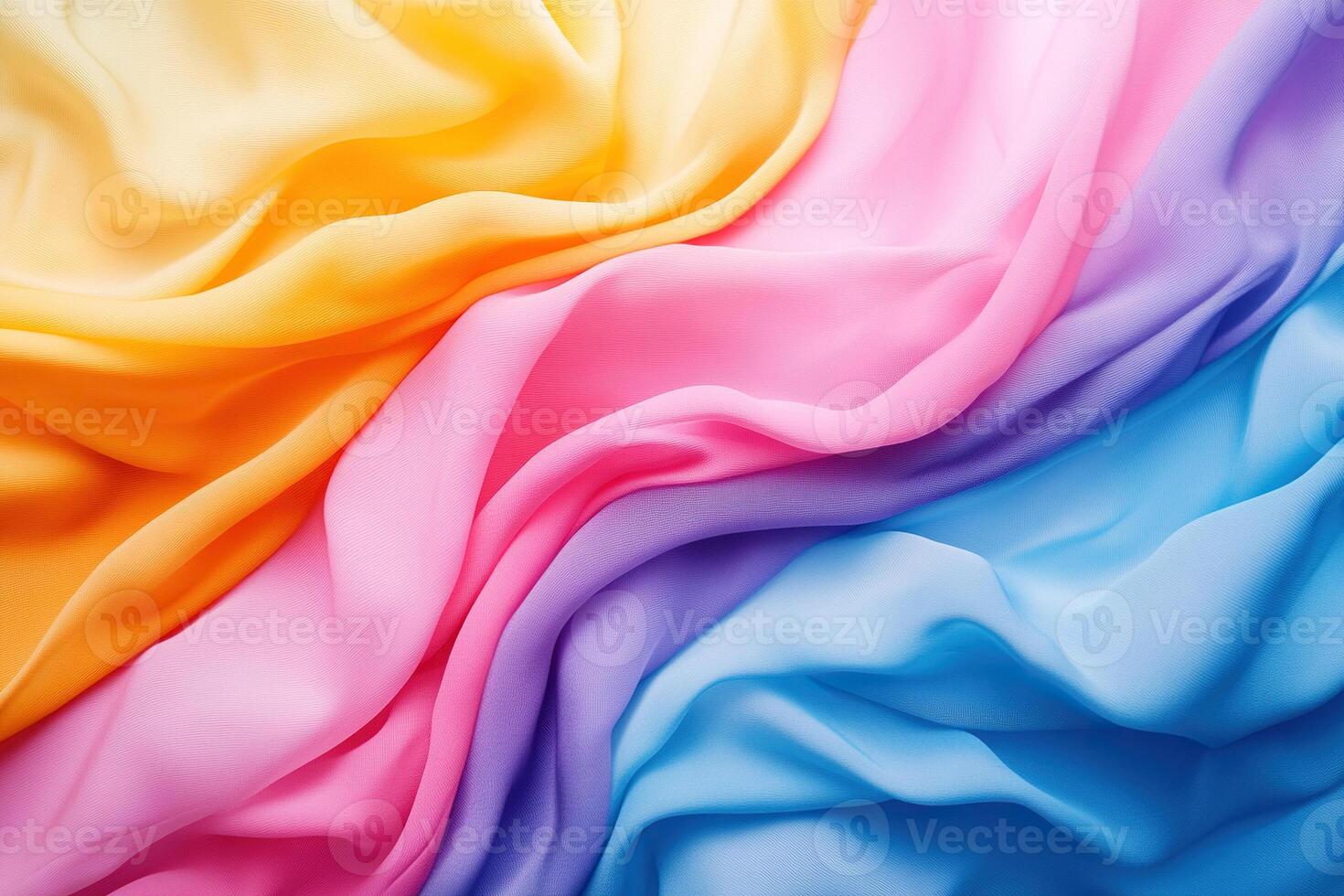 Abstract background with texture of thin wavy fabric of different colors. photo