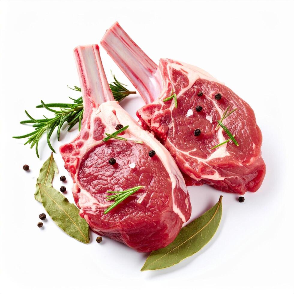Fresh Mutton Cuts with Rich Color and Visible Marbling photo