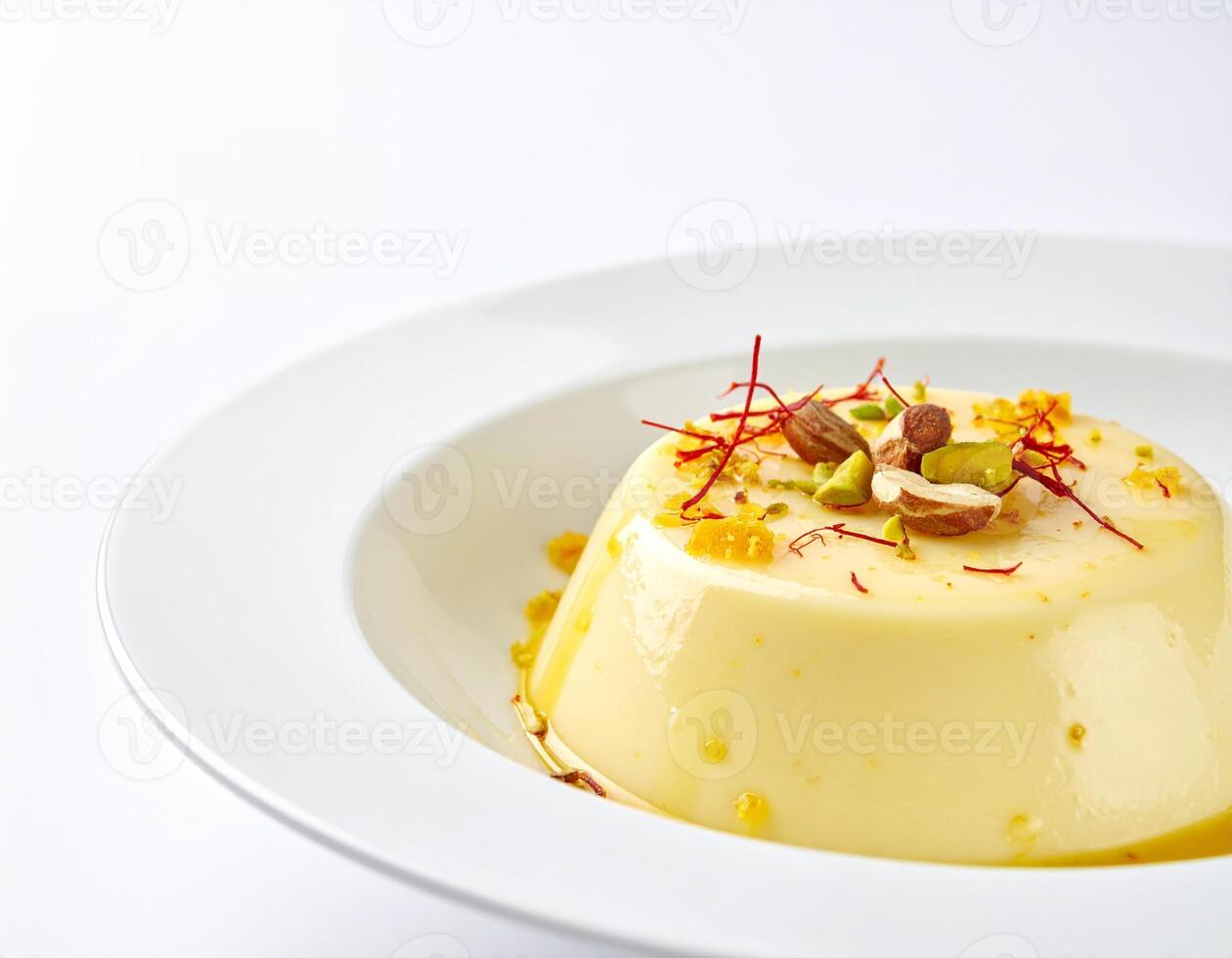 Full View of Rich and Creamy Shahi Pudding with Nutty Garnish photo