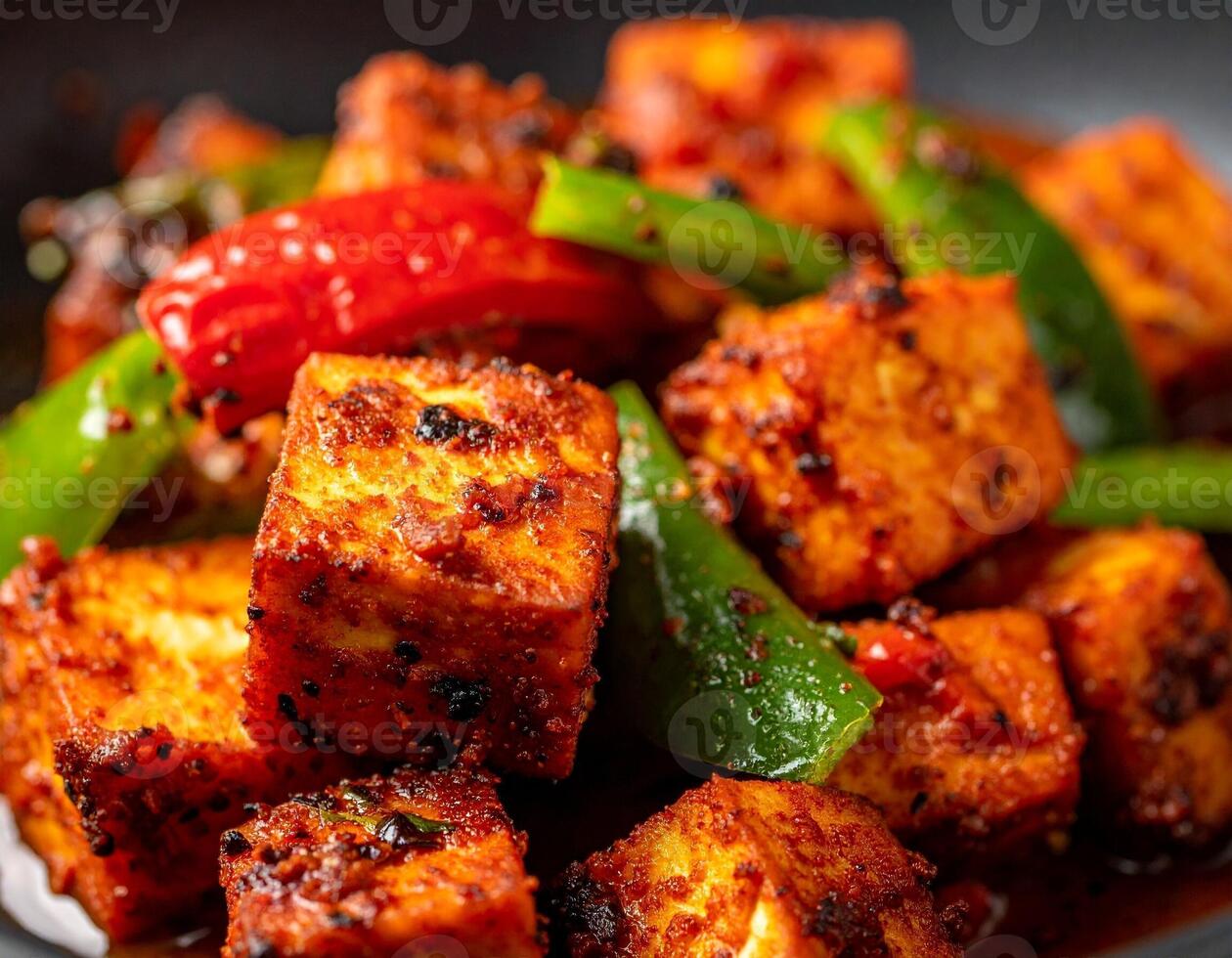 Sizzling Kadai Paneer with Colorful Vegetables and Bold Spices photo