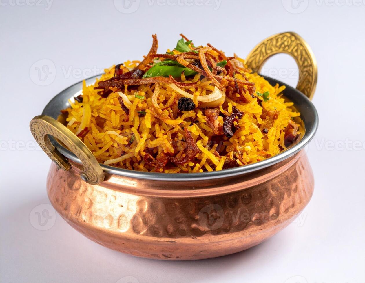 Luxurious Biryani Served with Aromatic Spices and Fragrant Rice photo