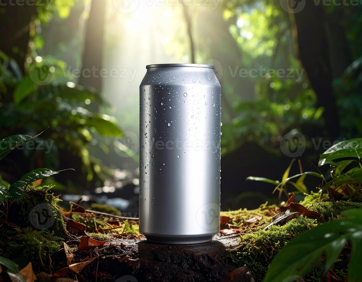 Eco Scene Featuring Can Bottle In Forest View photo
