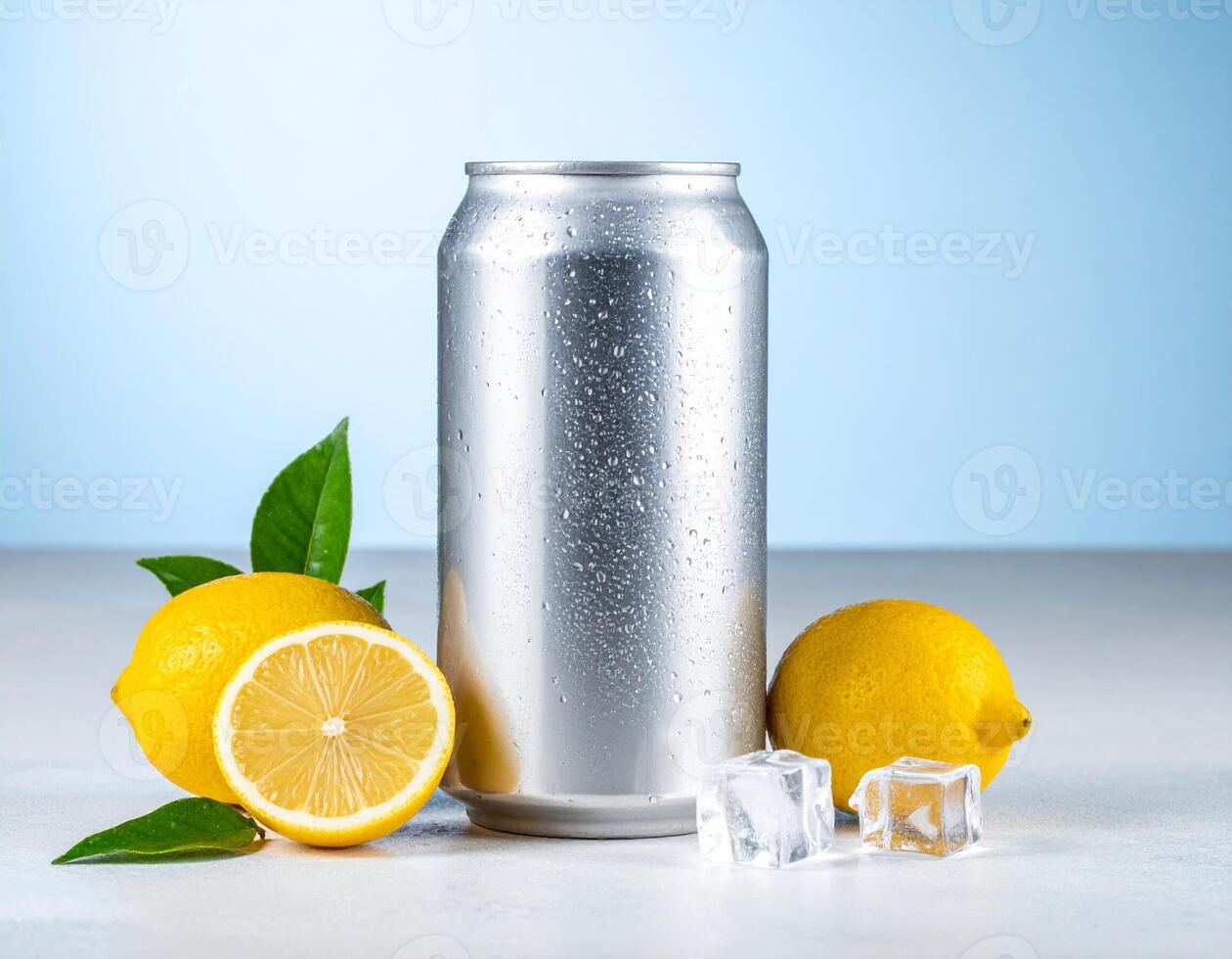 Zesty Lemon Flavor In Metallic Beverage Container photo