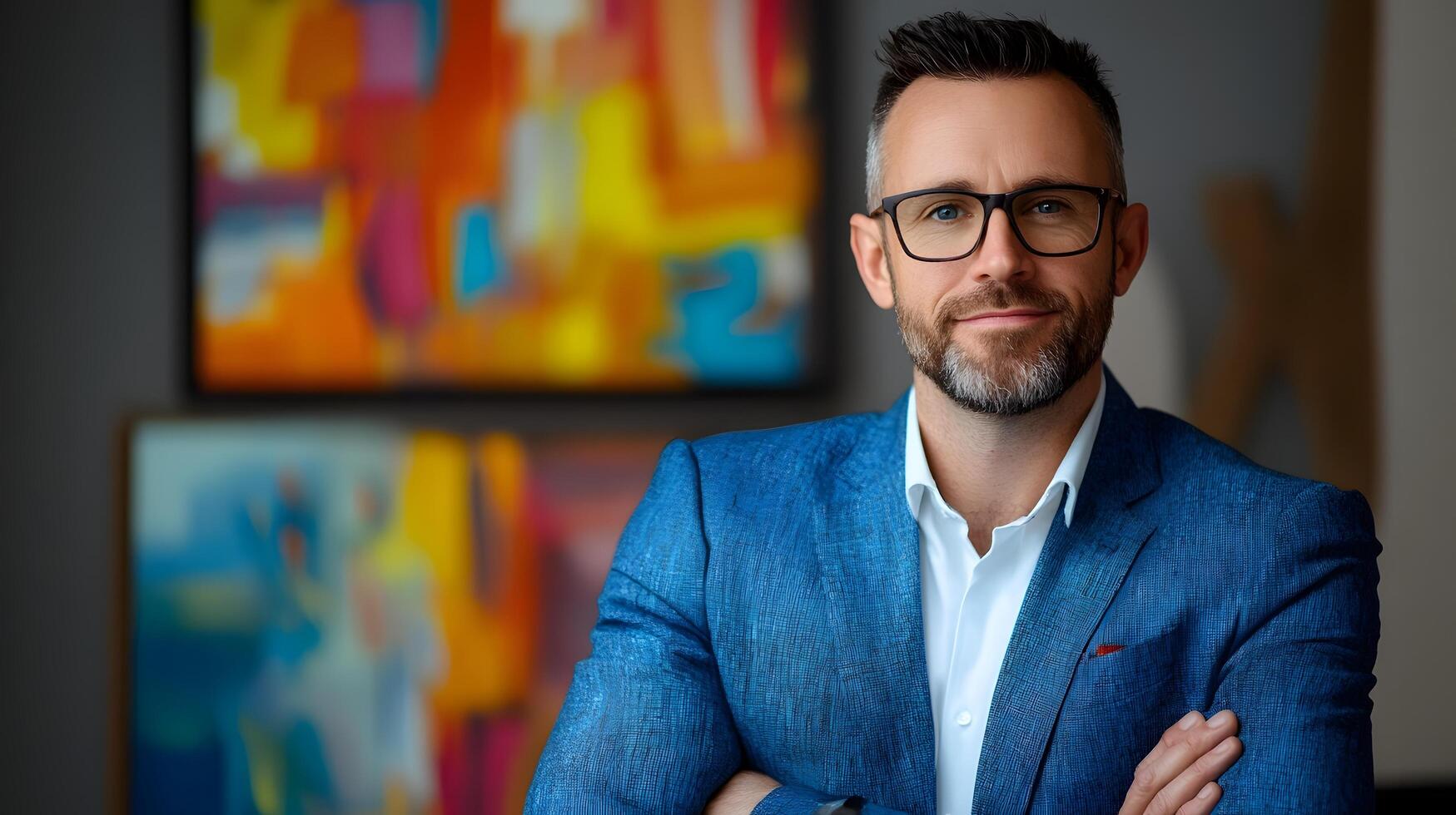 A confident businessman in a smart office setting long title A well dressed professional looking photo