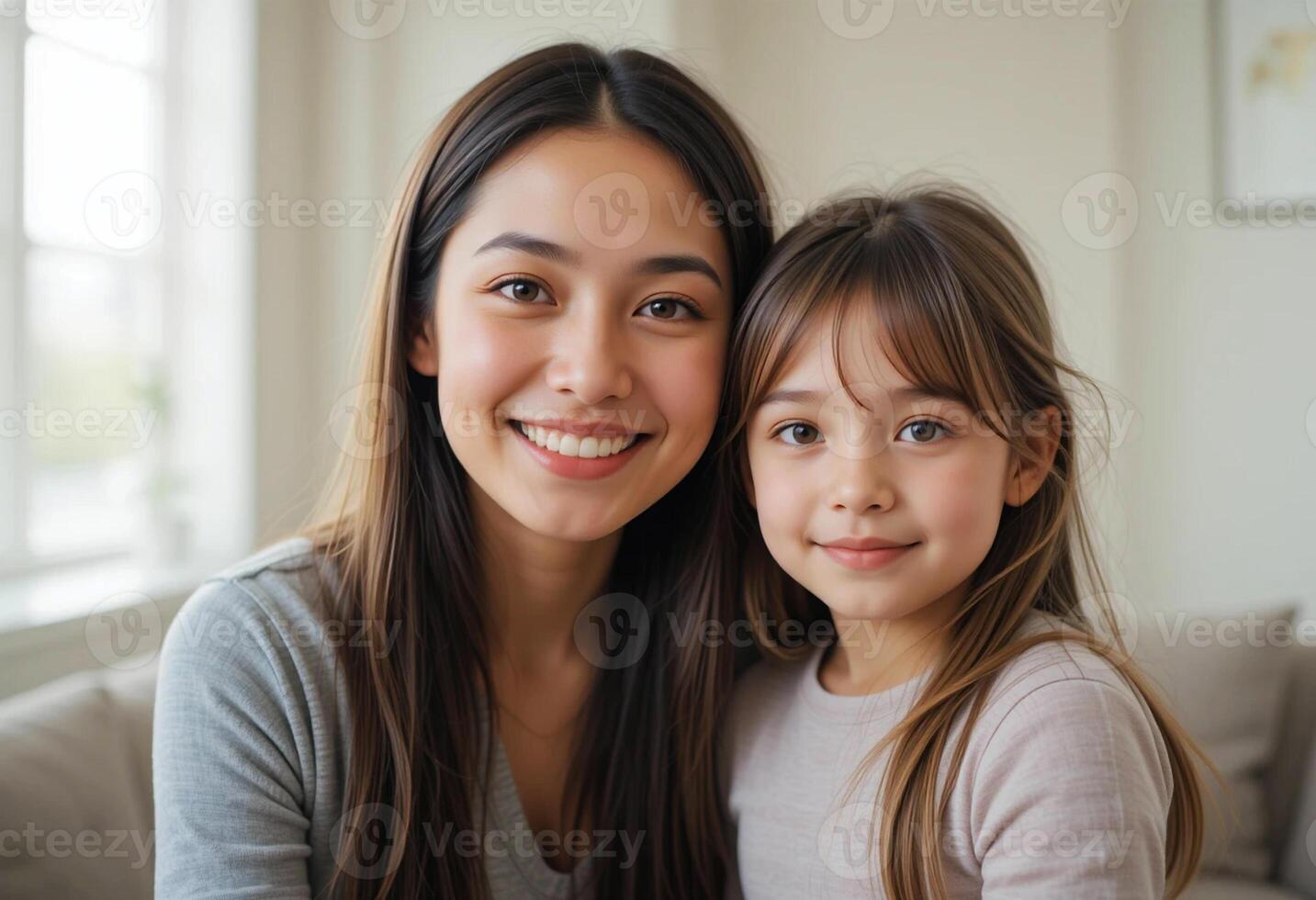 Celebrate Mother's Day with this touching image showcasing a strong maternal bond. photo