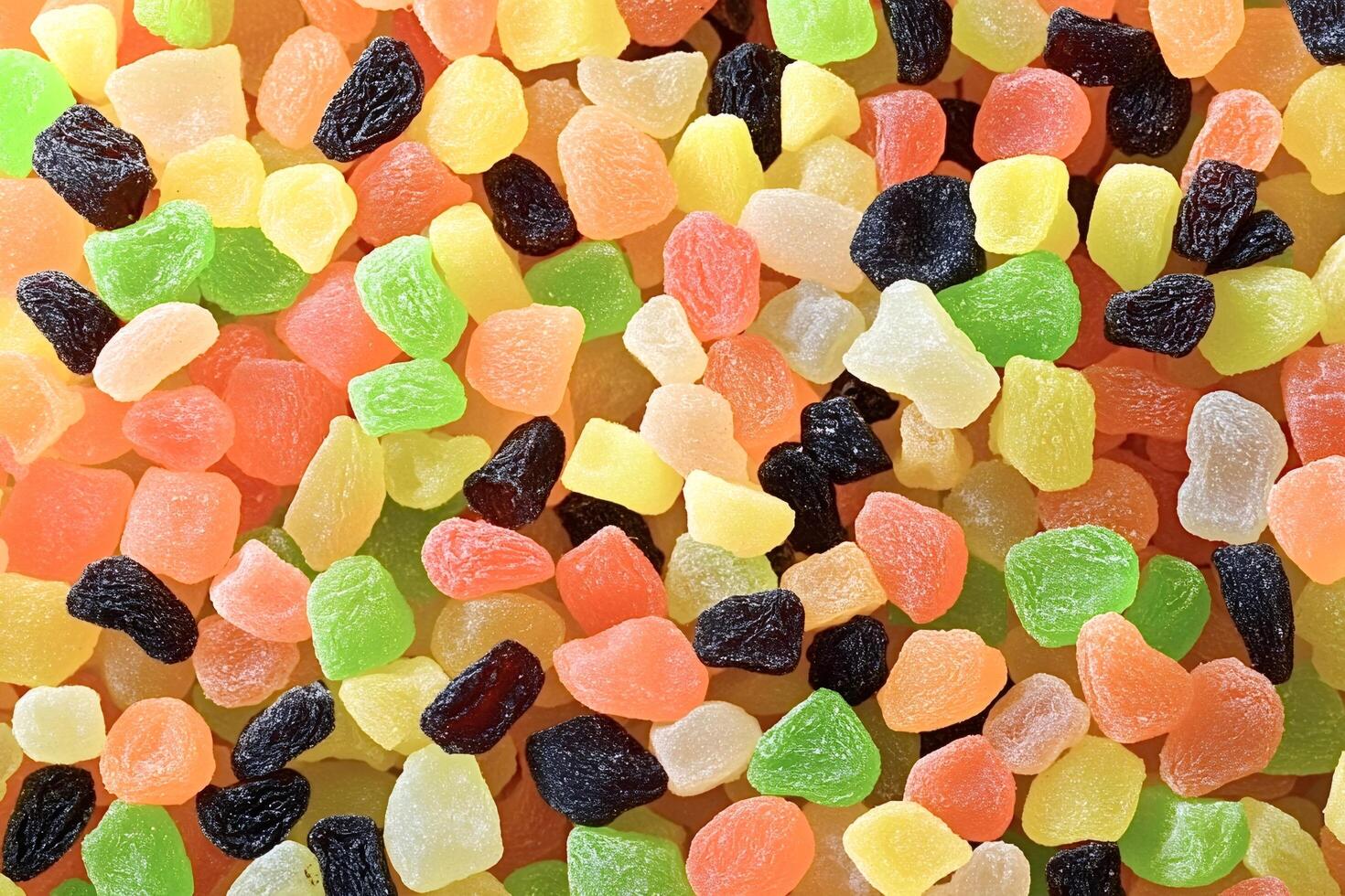 Colorful candies forming a sweet and sugary background photo