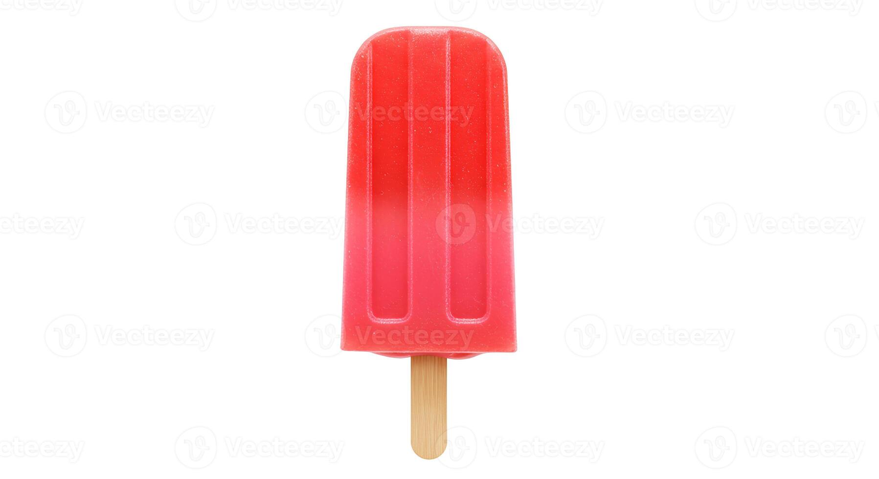 Refreshing watermelon popsicle isolated on white background with shadow for tropical dessert concepts and frozen treats photo