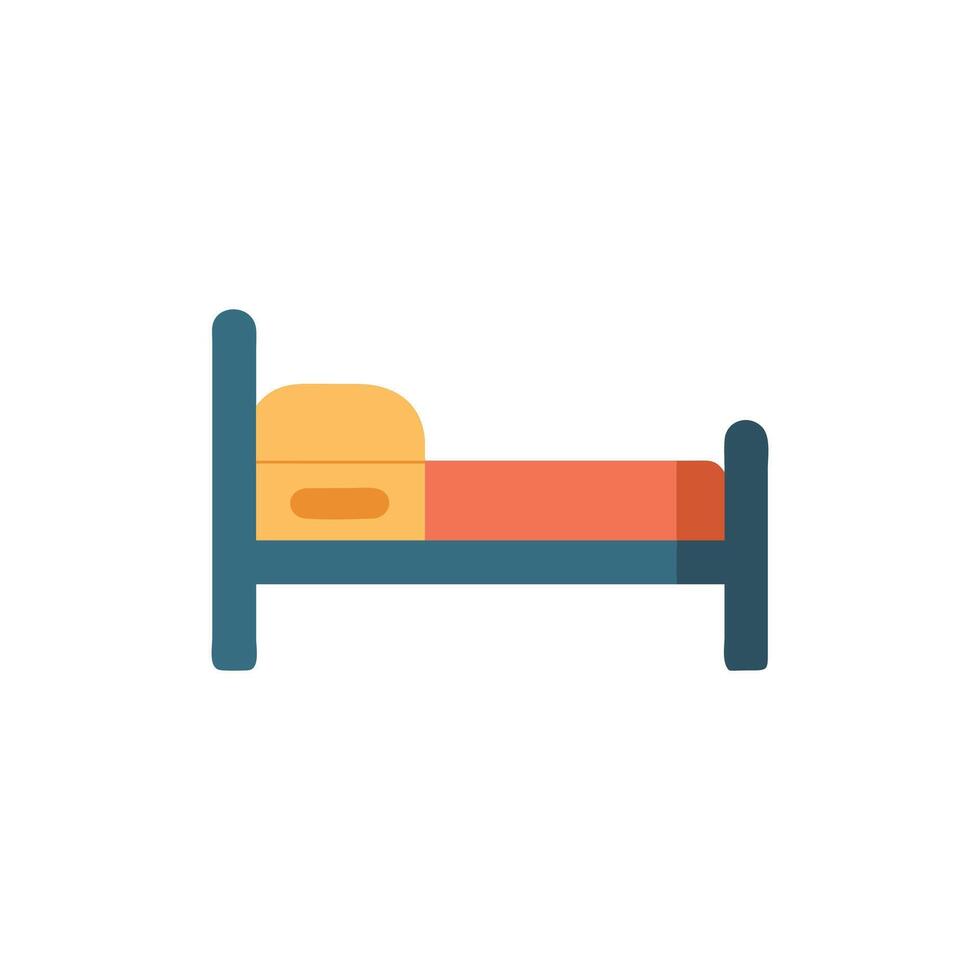 Simple Flat Bed Illustration Isolated on White Background vector