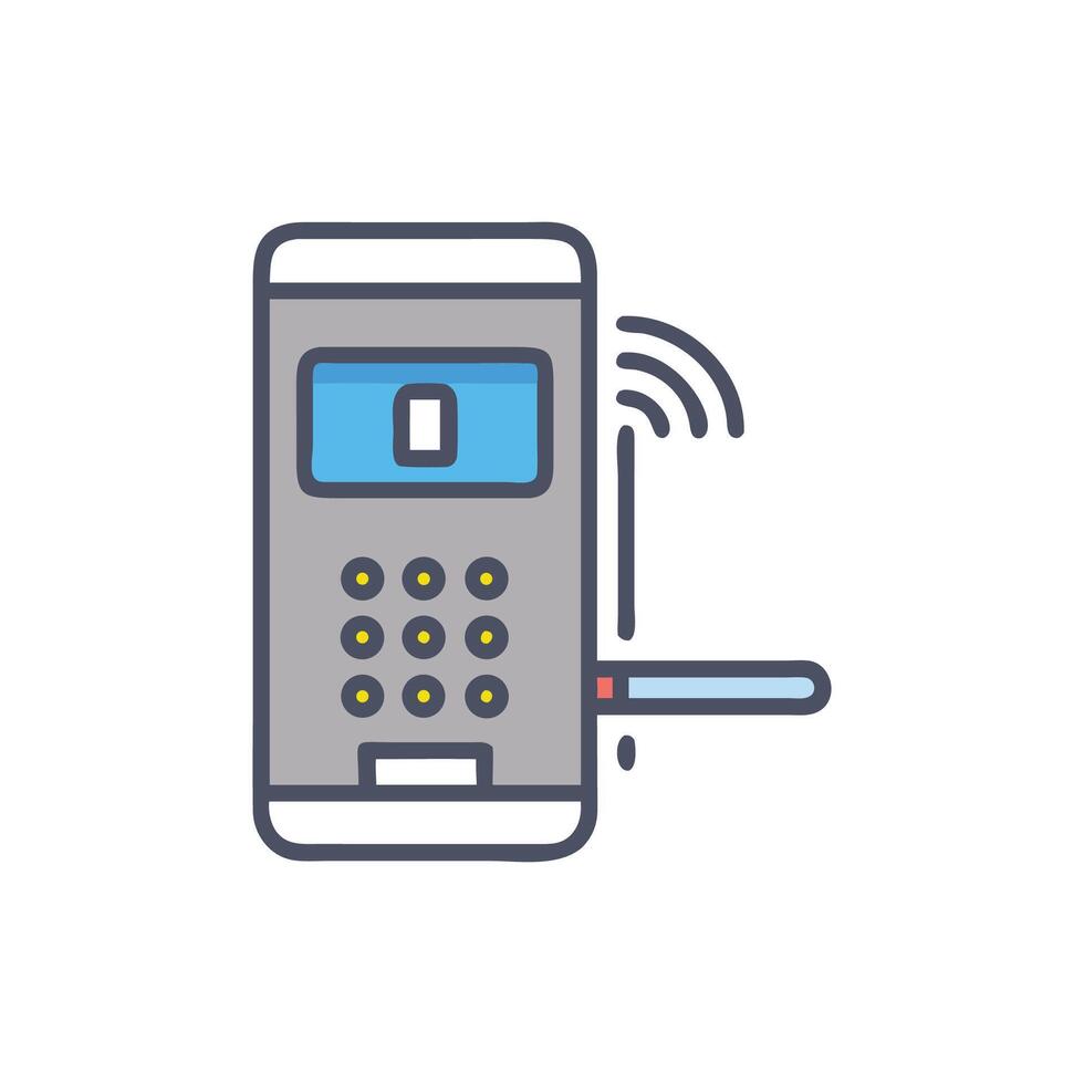 Modern wireless payment terminal icon on White Background vector