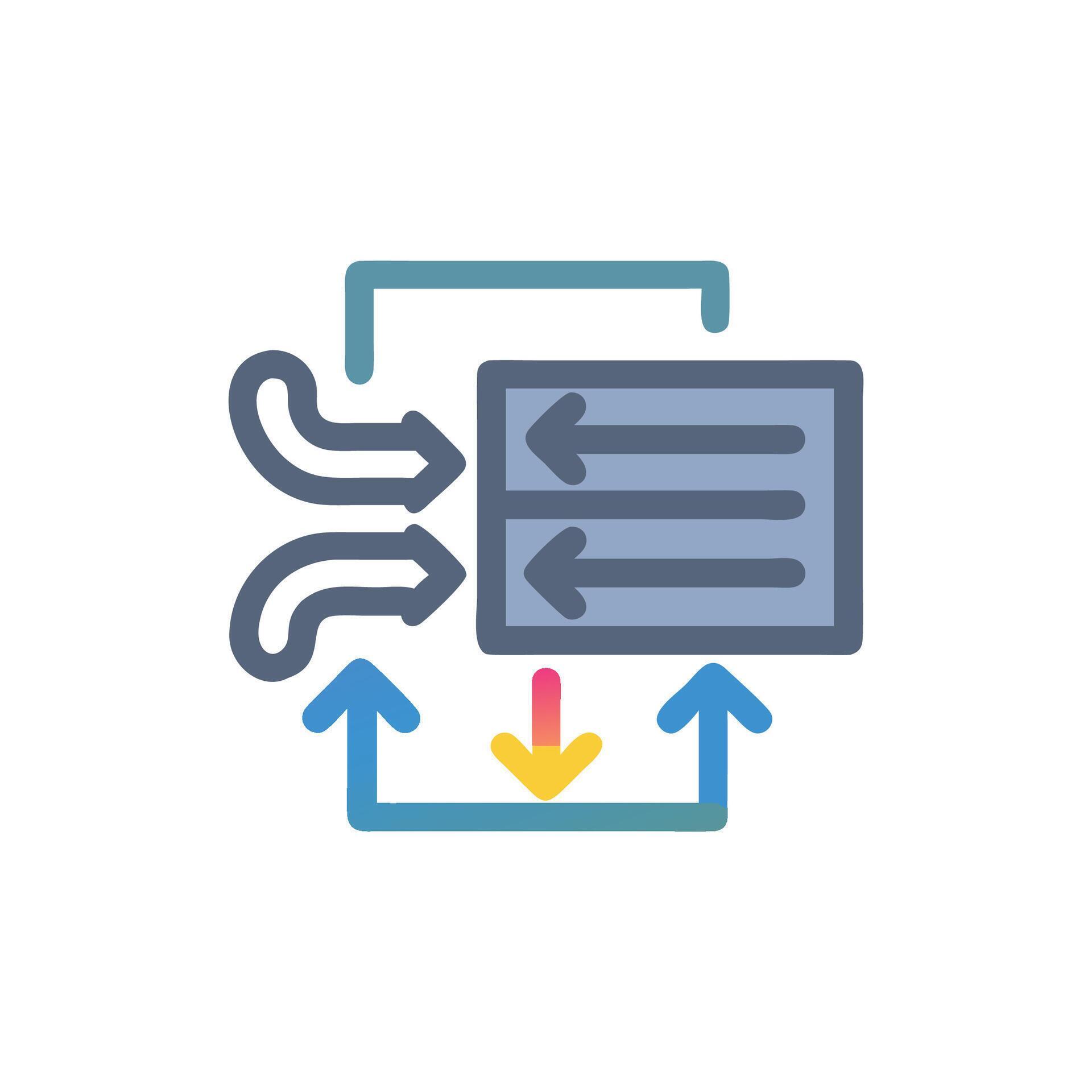 Data exchange diagram displaying flow of information in two directions ...
