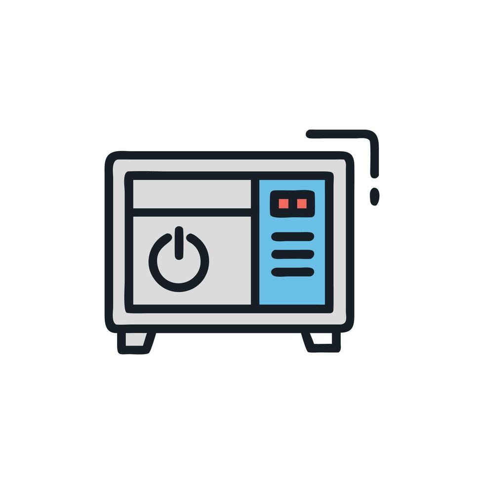 White server with light blue accents on White Background vector