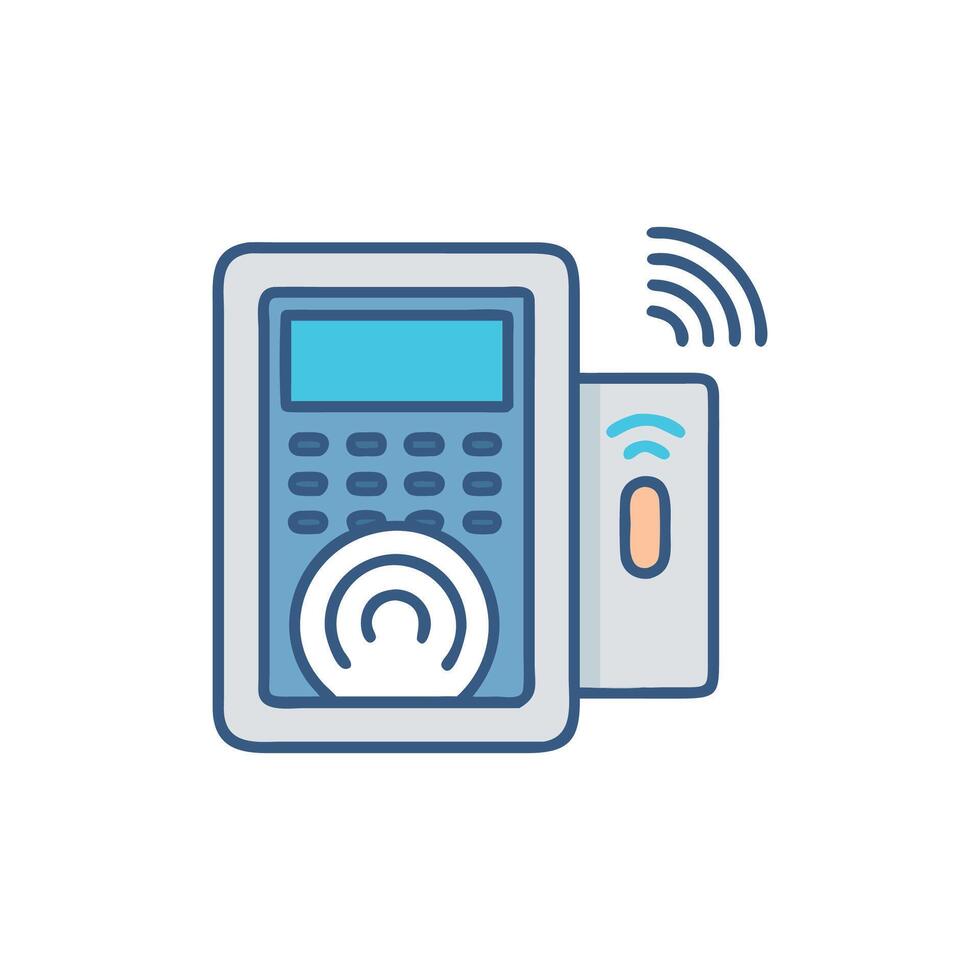 Stylized icon illustration of a smart lock security system vector