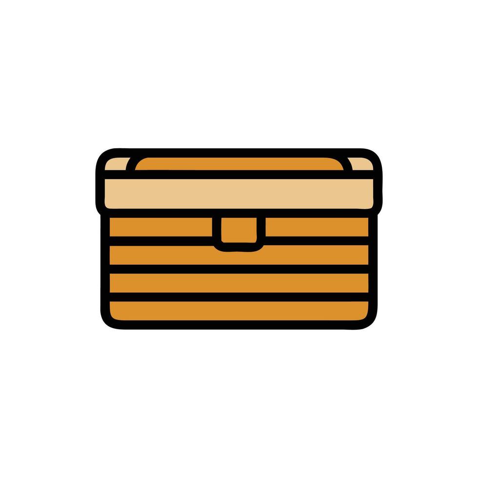 Graphic illustration of a treasure chest with clear lines vector